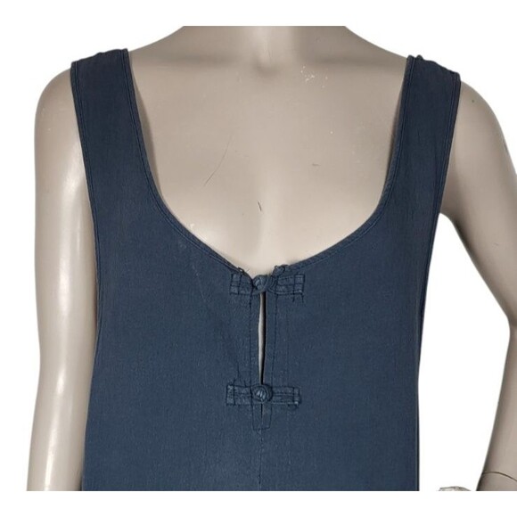 Celmia Collection Sleevless Frog Closure Low-Cut Wide Leg Cropped Jumpsuit LRG - Picture 4 of 10